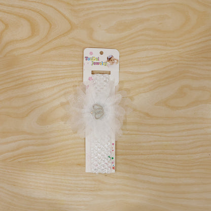 Soft Elastic Baby Hair Headband With Crown Flower Design (1 Pc)