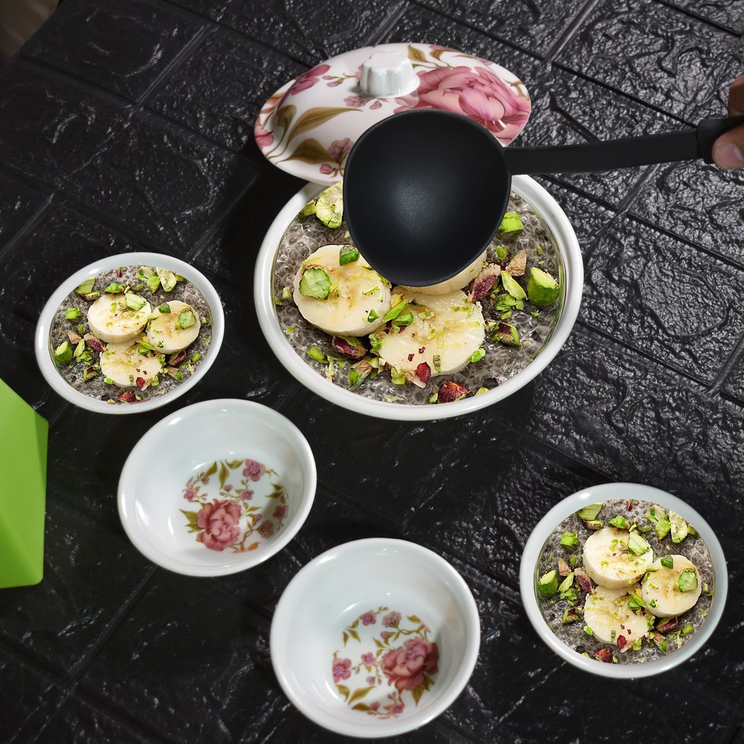 2738 5 Pc Pudding Set Used As A Cutlery Set For Serving Food Purposes And Sweet Dishes And All In All Kinds Of Household And Official Places Etc. - Zidbik