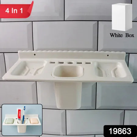 4 In 1 Wall-mounted Bathroom Organizer - (1 Pc) - Zidbik