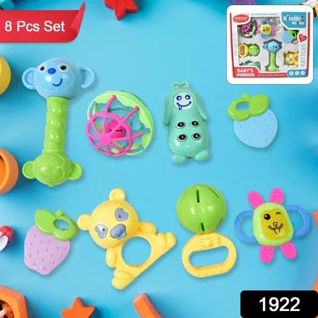 Kinder Rattles Classic Store Plastic Non-toxic Shake And Grab Ball Baby Rattles Teethers (8 Pcs Set) - Zidbik