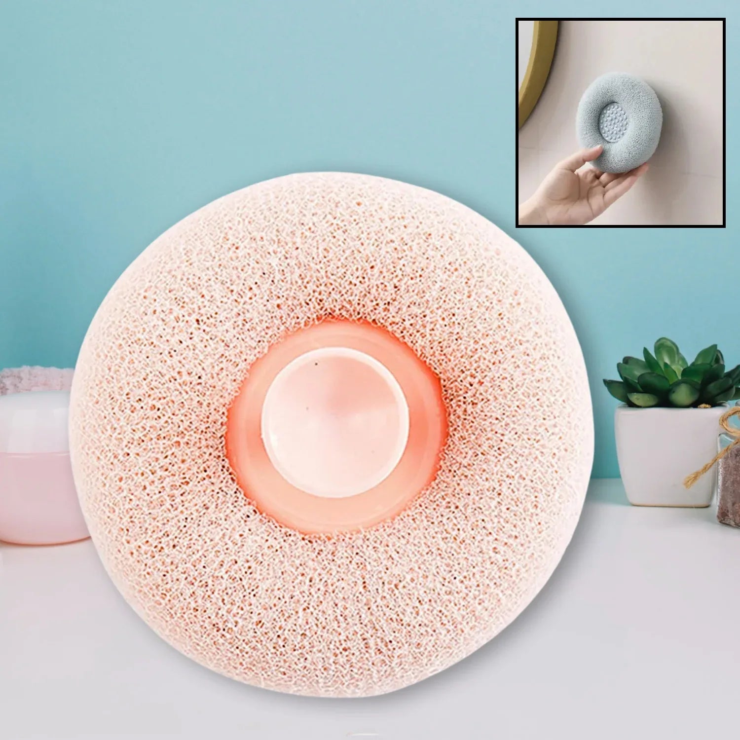 12626 Super Soft Bath Sponge Flower Suction Cup Bath Sponges For Shower Women Men Foam Loofah Sponge Exfoliating Bath Sponge Body Washer Reusable Loofah Massage Bath (1 Pc) - Zidbik