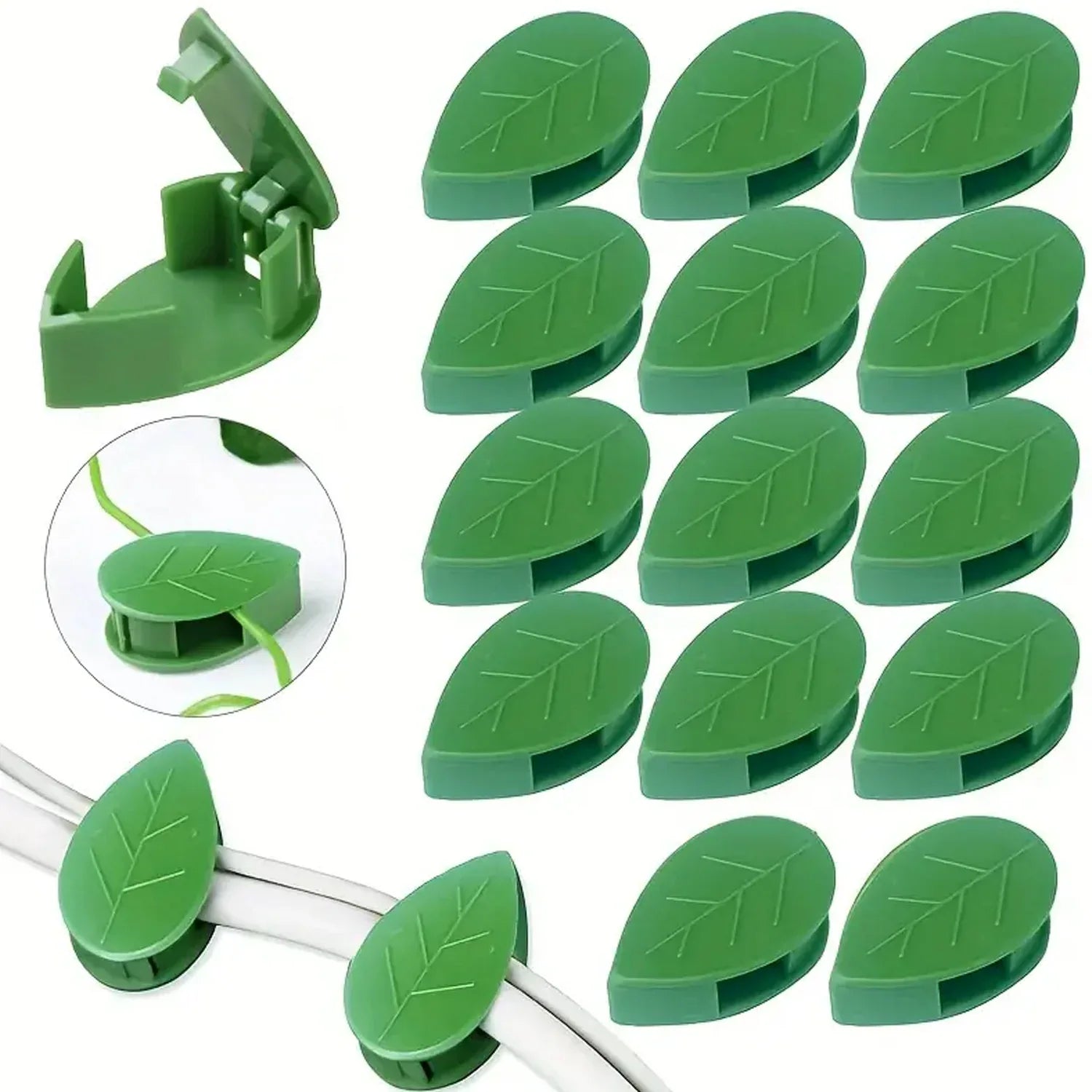 0311 Plant Climbing Wall Fixture Clip Self-adhesive Hook Vines Traction Invisible Stand Green Leaf Plant Clip Garden Wall Clip Plant Support Binding Clip Plants For Indoor Outdoor Decoration (30 Pcs Set) - Zidbik