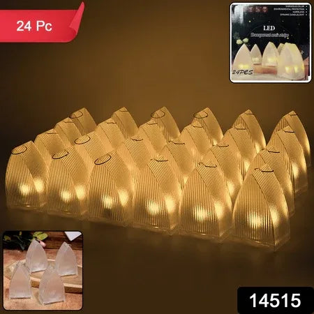 Transparent Decorative Led Candle Lights (24 Pc) - Zidbik