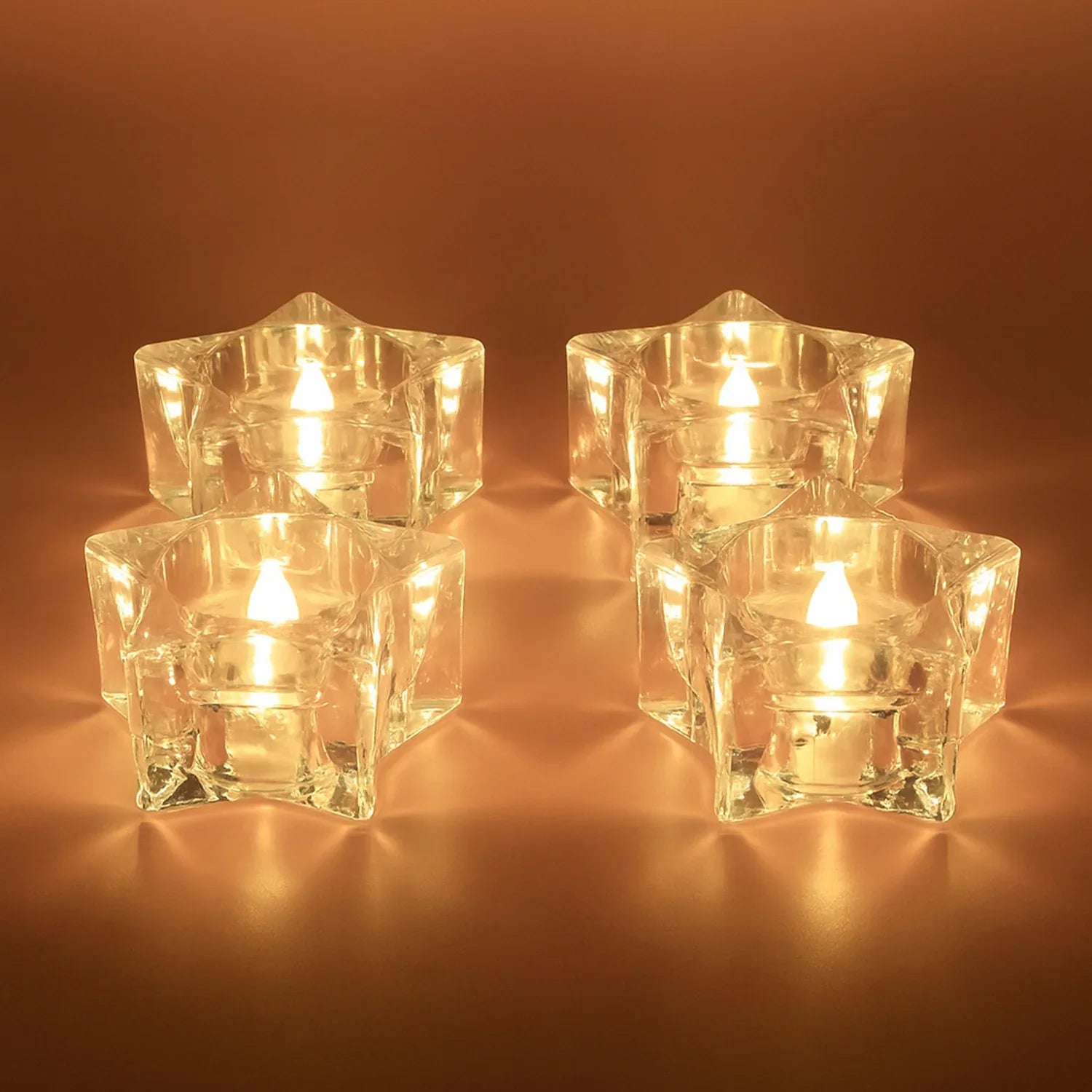 Set Of 12 Led Crystal-effect Flameless Smokeless Candles - Zidbik