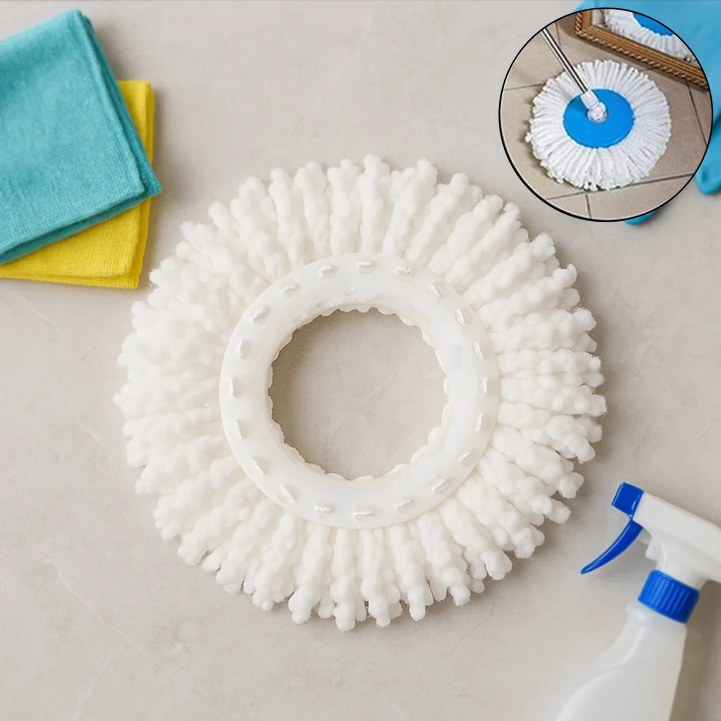 Microfiber Spin Mop Refill Head 360 Rotating Mop (1 Pc) - Zidbik