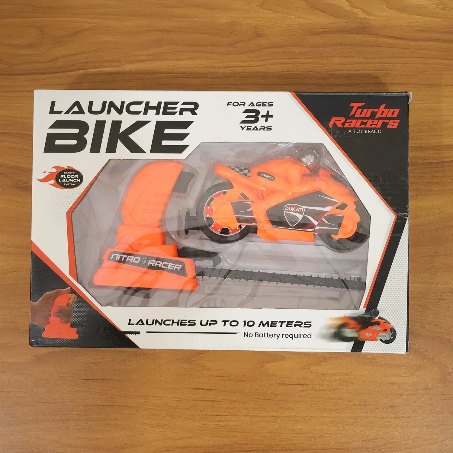 Launcher Bike Racing Toy For Kids With Manual Pull Launcher - Zidbik