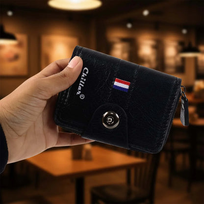 Premium Black Zip-around Card Holder Wallet (1 Pc) - Zidbik