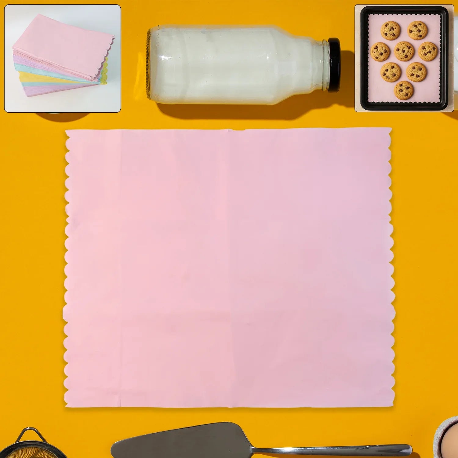 Multi-color Oil-absorbing Baking Paper Sheets Approx 200 Pcs - Zidbik