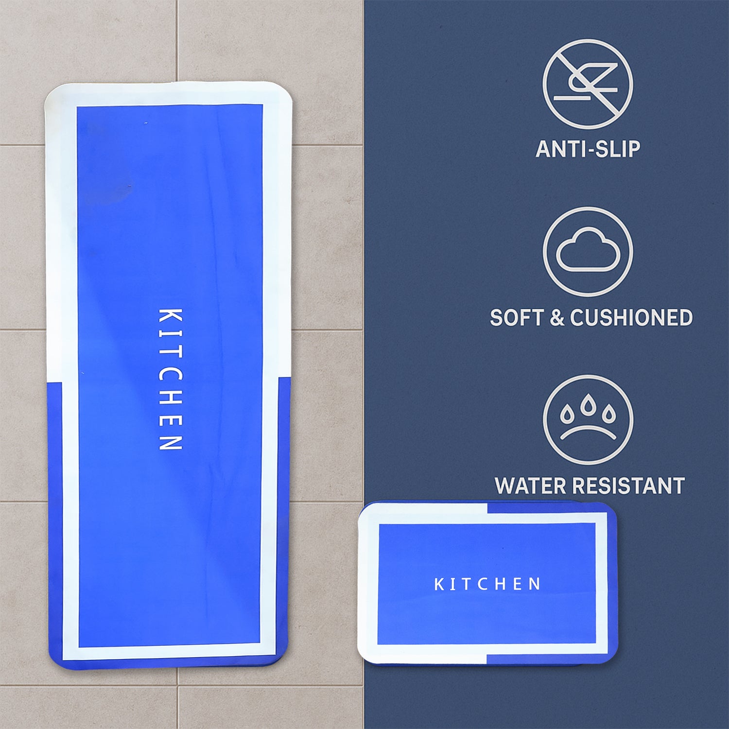 Premium Anti-slip Kitchen Floor Mat  (1 Set) - Zidbik