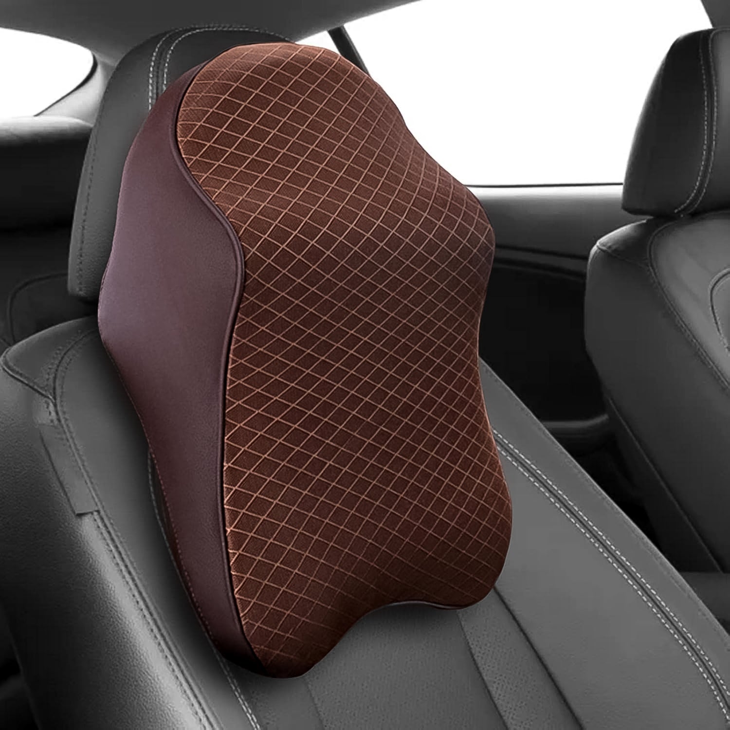 8595 Car Neck Pillow Car Neck Headrest Pillow Memory Foam Car Accessories Cushion Car Seat Head Support Neck Protector Car Seat Neck Pillowfor Driving (1 Pc) - Zidbik