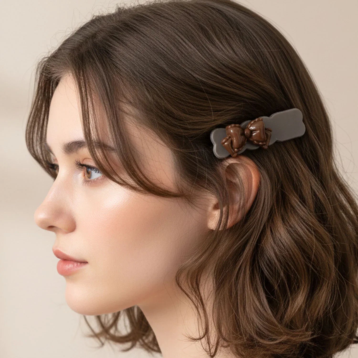 Elegant Bow Design Hair Clips Set (4 Pc) - Zidbik