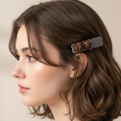 Elegant Bow Design Hair Clips Set (4 Pc) - Zidbik