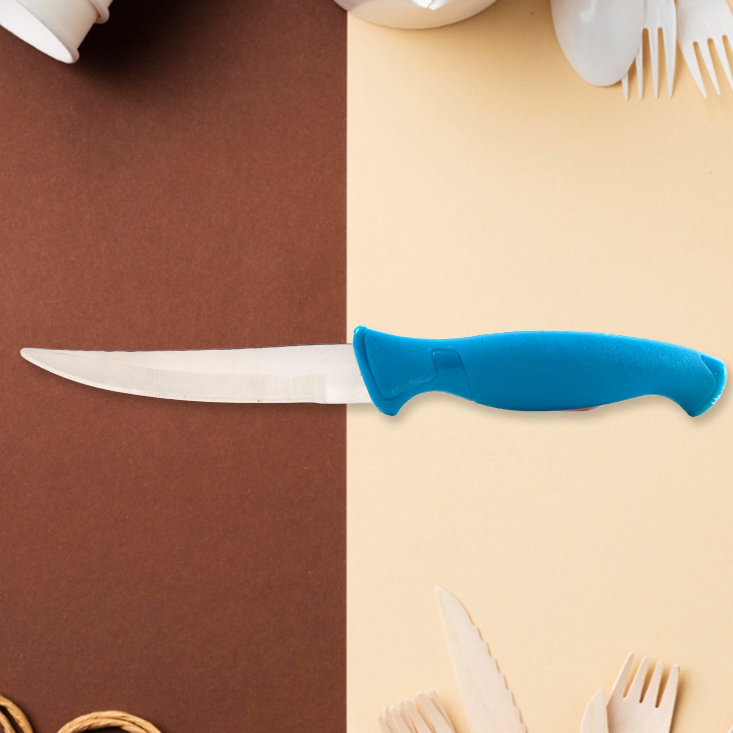 Heavy-duty Stainless Steel Kitchen Knife With Ergonomic Handle (1 Pc) - Zidbik