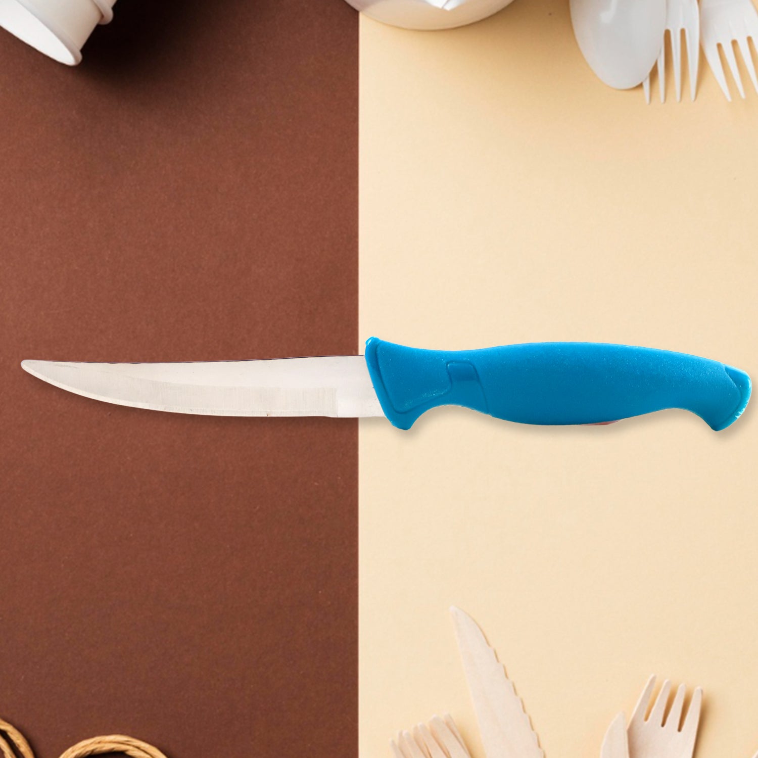 Heavy-duty Stainless Steel Kitchen Knife With Ergonomic Handle (1 Pc) - Zidbik