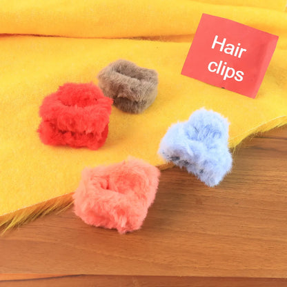 Small Hair Claw Clips Plastic Fluffy Hair Claw Hair Hair Accessories (12 Pcs Set) - Zidbik
