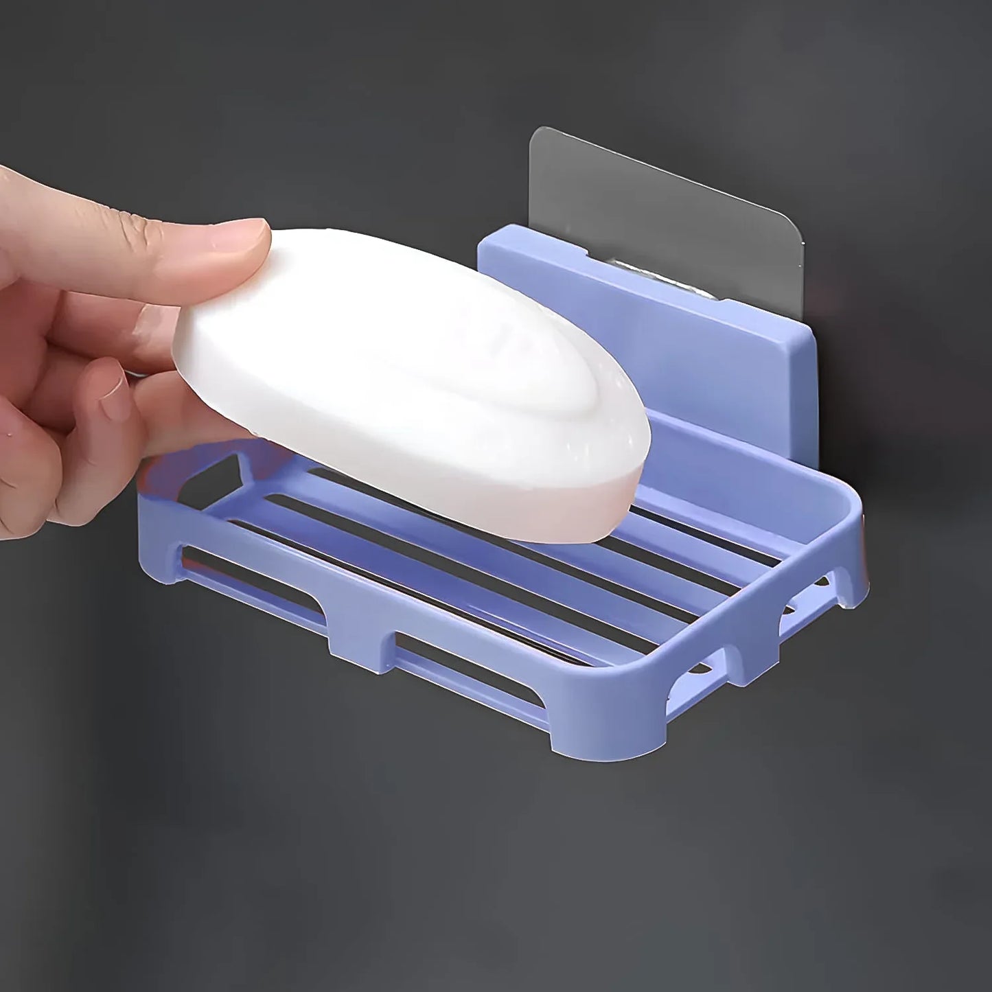 4194 Soap Dish Holder For Bathroom Shower Wall Mounted Self Adhesive Soap Holder Saver Tray-plastic Sponge Holder For Kitchen Storage Rack Soap Box (Plastic Box) - Zidbik