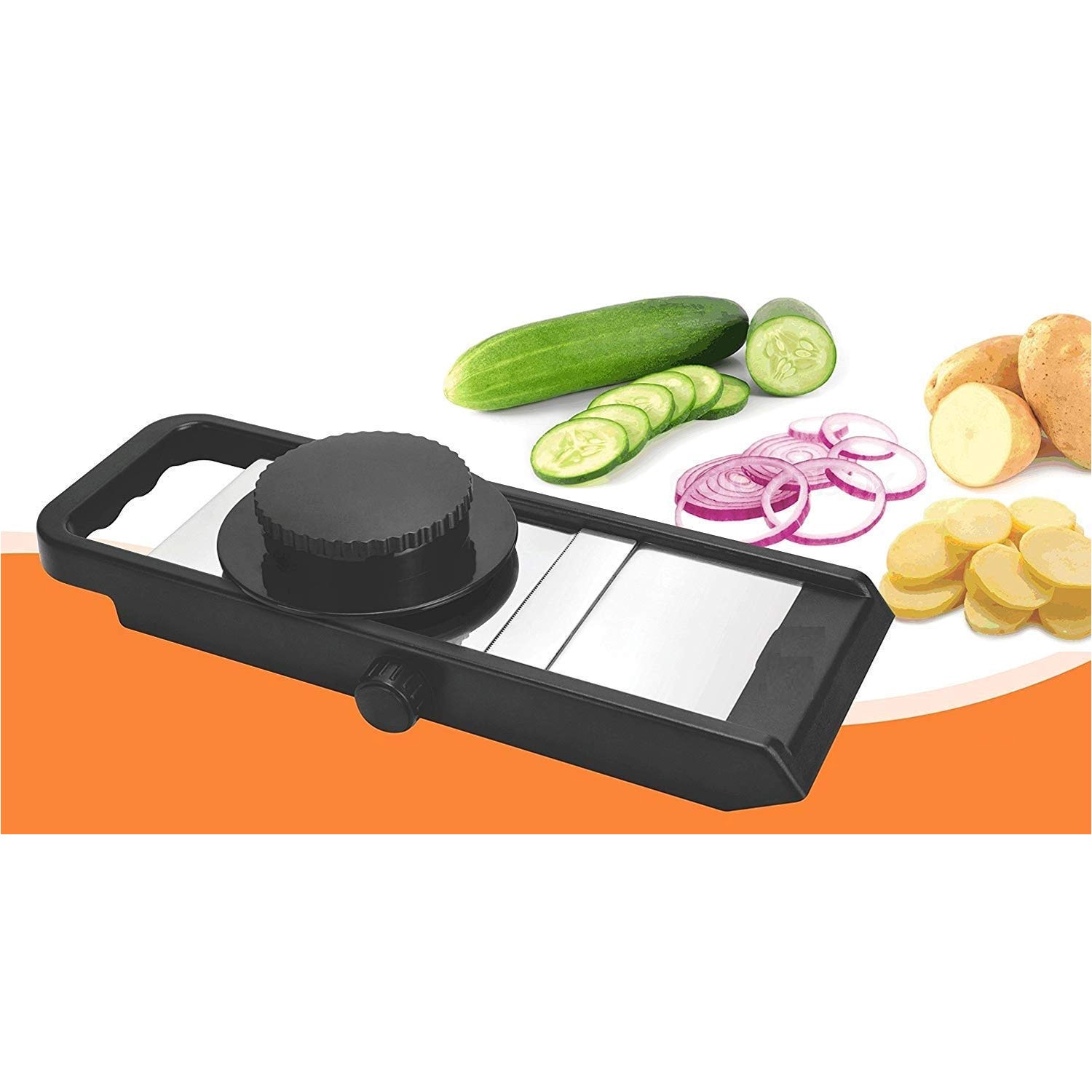8120 Ganesh Adjustable Plastic Slicer 1-piece Blacksilver - Zidbik