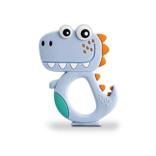 Silicone Dinosaur Teether For Baby (1 Pc Mix Design Color) - Zidbik