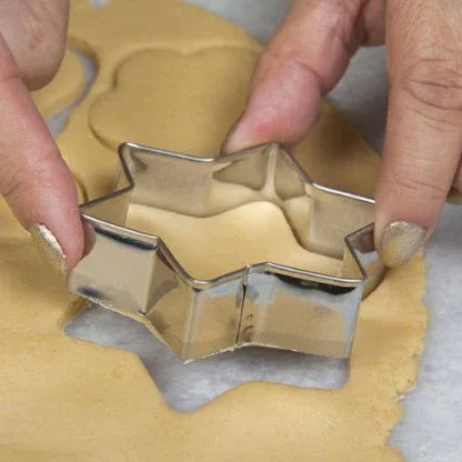 0813 Cookie Cutter Stainless Steel Cookie Cutter With Shape Heart Round Star And Flower (12 Pieces) - Zidbik