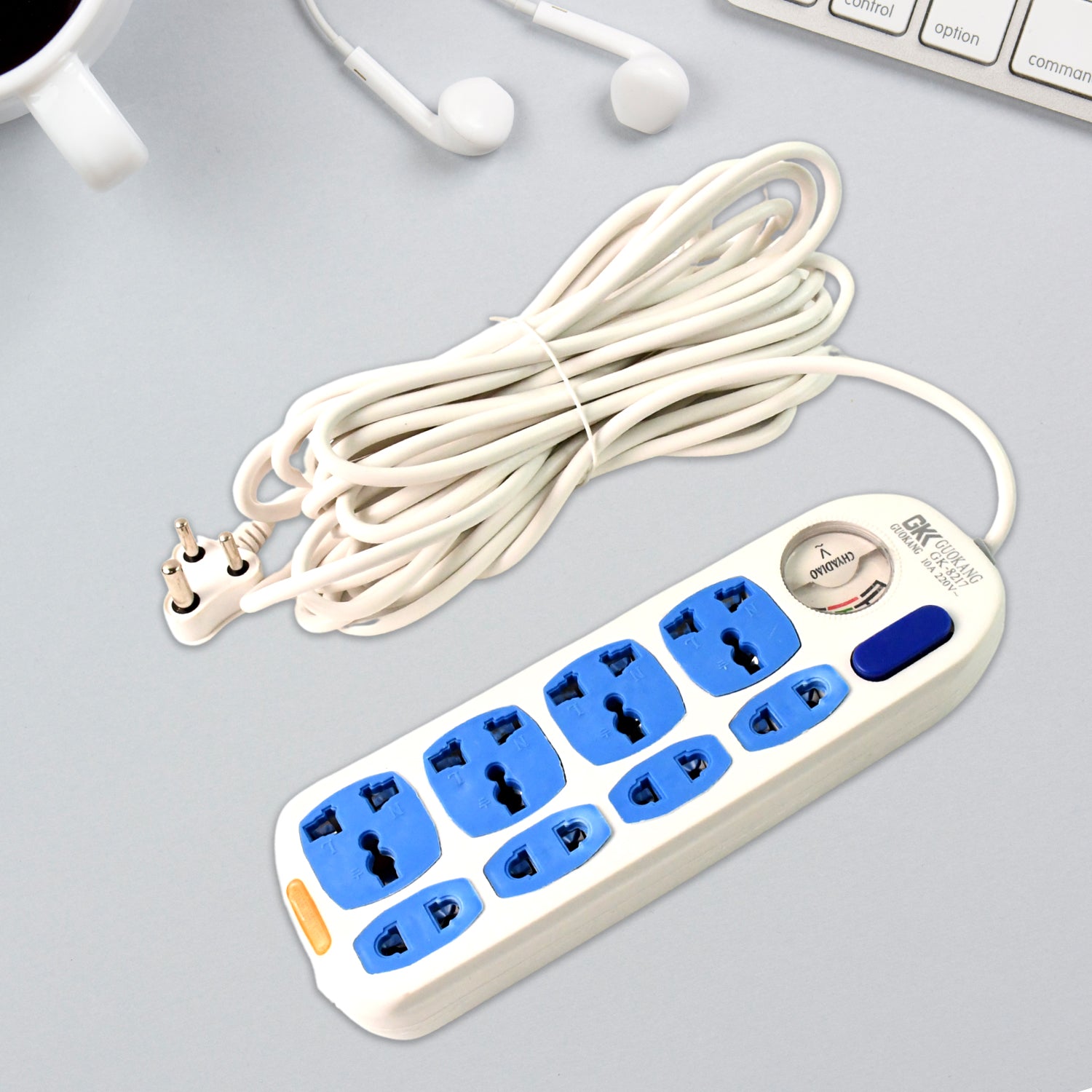 8 Socket Heavy Duty Power Extension Board (10 Mtr.  1 Pc) - Zidbik