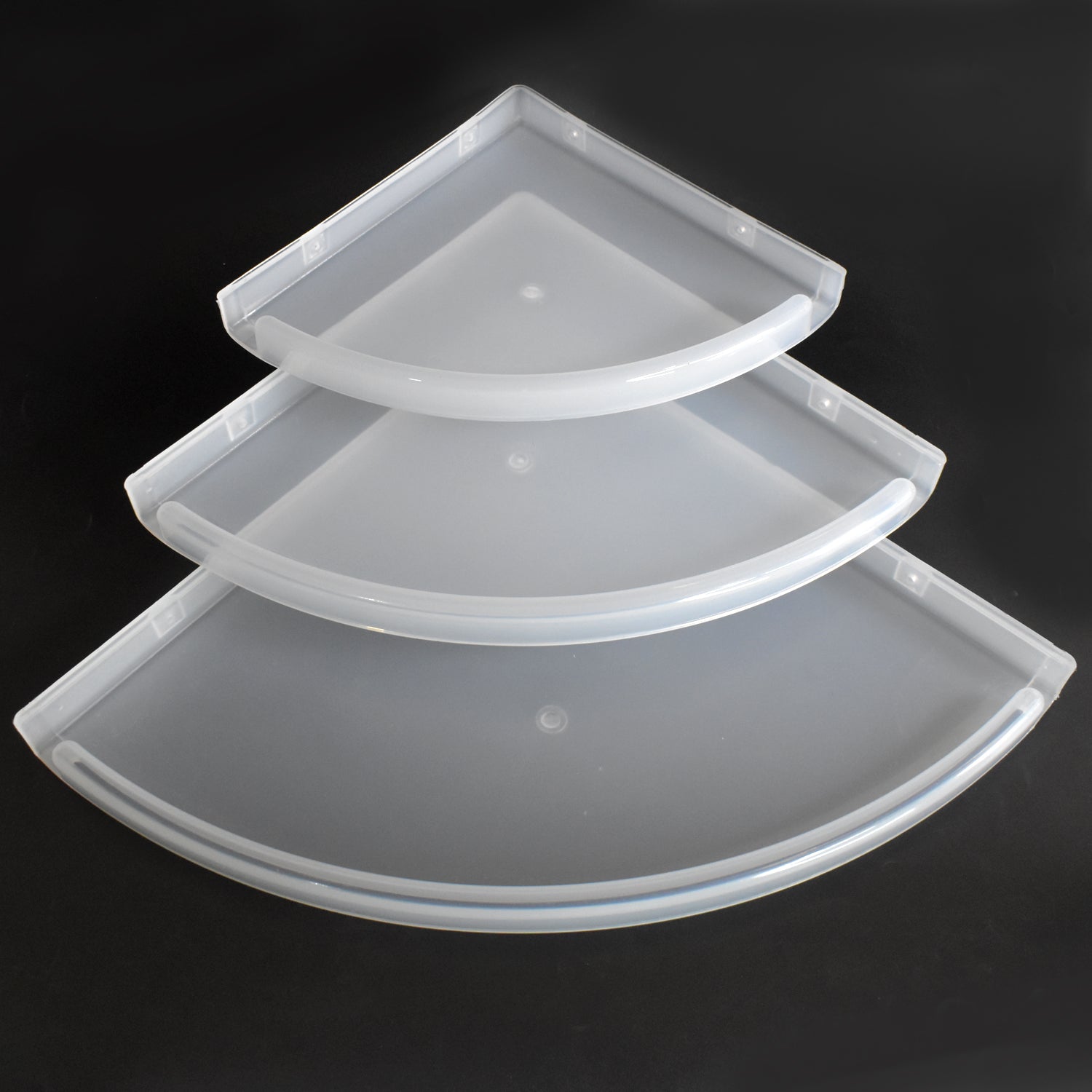 Bathroom Plastic Corner Shelf Rack Set For Wall Number Of Shelves (3 Pcs Set) - Zidbik