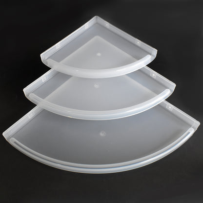 Bathroom Plastic Corner Shelf Rack Set For Wall Number Of Shelves (3 Pcs Set) - Zidbik