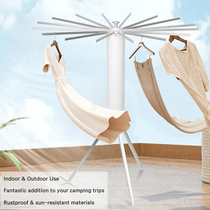 Foldable Rotary Clothes Drying Rack Stand (1 Pc) - Zidbik