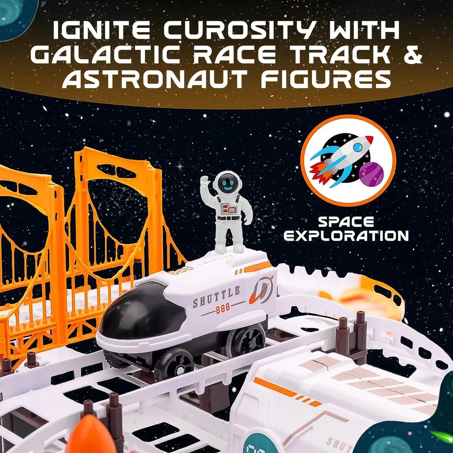 Outer Space Race Track Set For Kids Toys (1 Set) - Zidbik