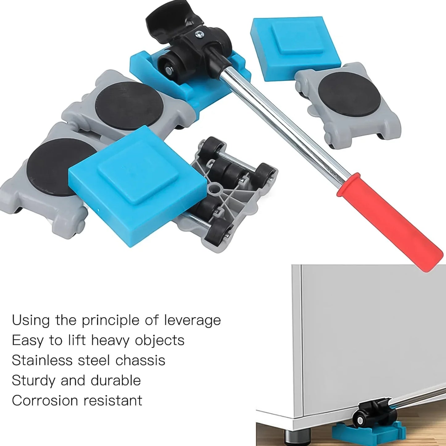 Furniture Lifter Tool Furniture Dolly Furniture Lifters Tool Set (1 Set 8 Pc) - Zidbik