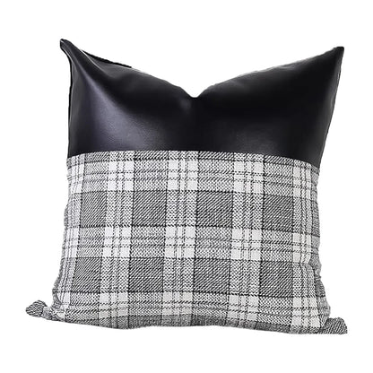 Pillow Covers Cushion Cases Soft Leather And Cotton (23 22 Inch 1 Pair 2 Pc) - Zidbik