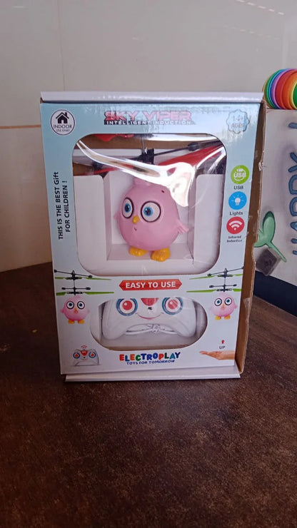 Flying Bird Rc Toy With Led Amp Remote Control Pink Owl Design (1 Set) - Zidbik