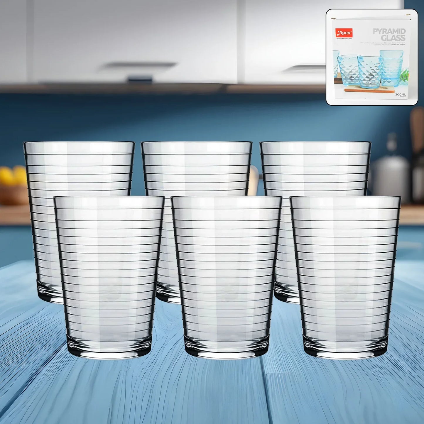 Apex Pyramid Ringo Plastic Glass 300ml Approx Durable Crystal-clear Tumbler - Zidbik