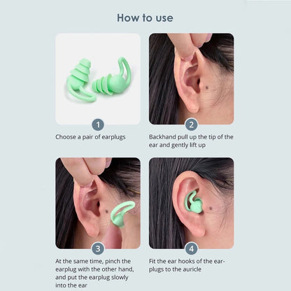 Premium Layered Silicone Noise Reduction Earplugs (1 Pair) - Zidbik