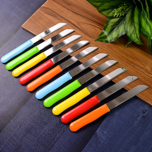 Premium Quality Stainless Steel Handle Plain Knife (10 Pc  1 Set) - Zidbik