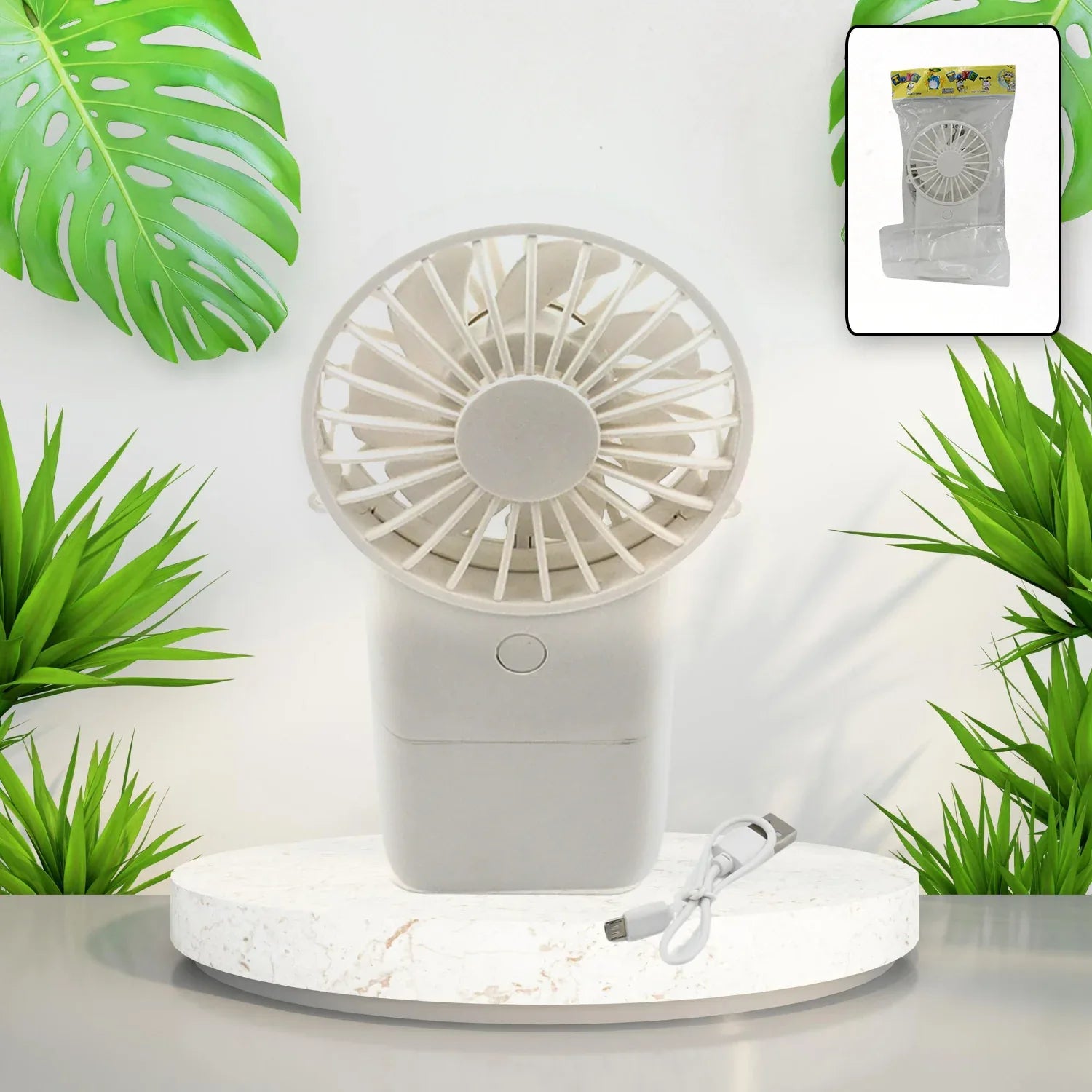 17730 Portable Small Electric Fan Handheld Fan With 3 Modes Usb Rechargeable Mini Student Handheld Class Personal Fan (1 Pc) - Zidbik