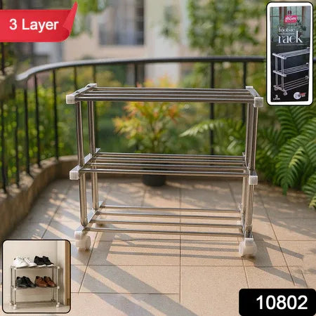Supermom Stainless Steel Multipurpose Shoe Storage Rack - (1 Pc) - Zidbik