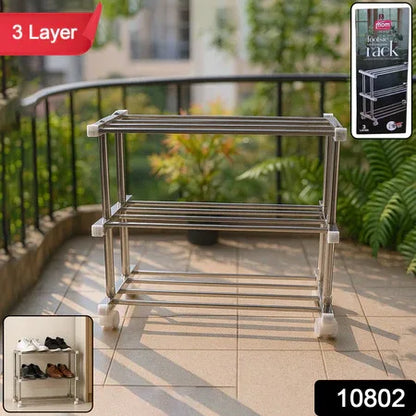 Supermom Stainless Steel Multipurpose Shoe Storage Rack - (1 Pc) - Zidbik