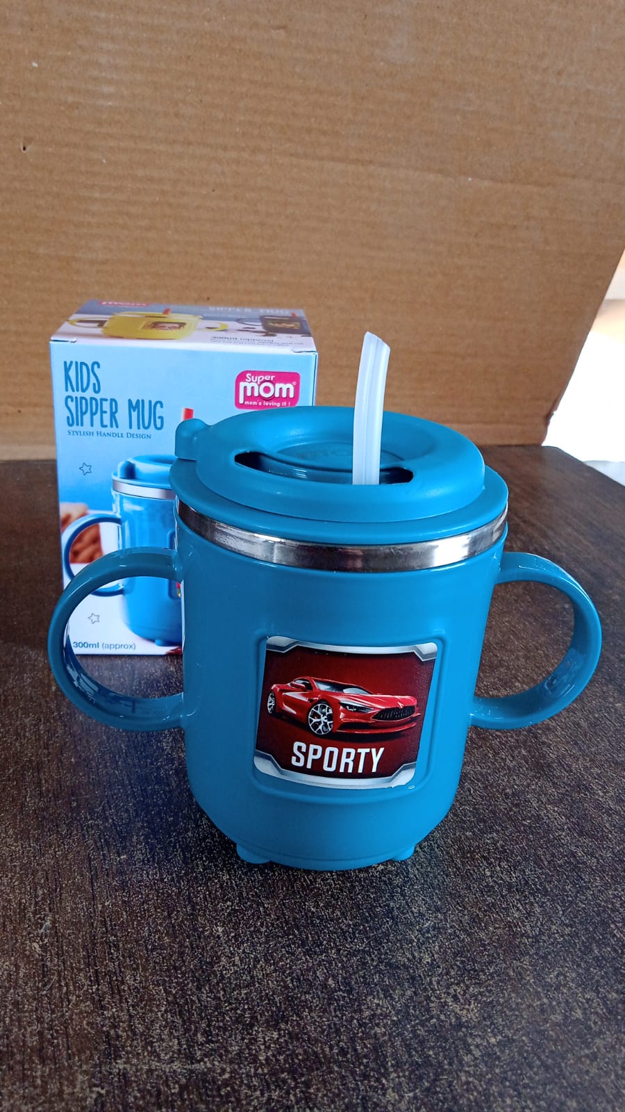 Kids Sporty Sipper Mug With Straw And Dual Handles Approx 300ml (1 Pc) - Zidbik