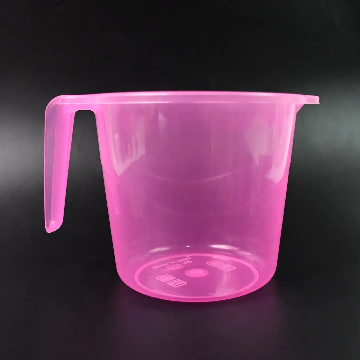 Plastic Round Transparent Bath Water Mug (1 Pc 1200 Ml Mix Color) - Zidbik