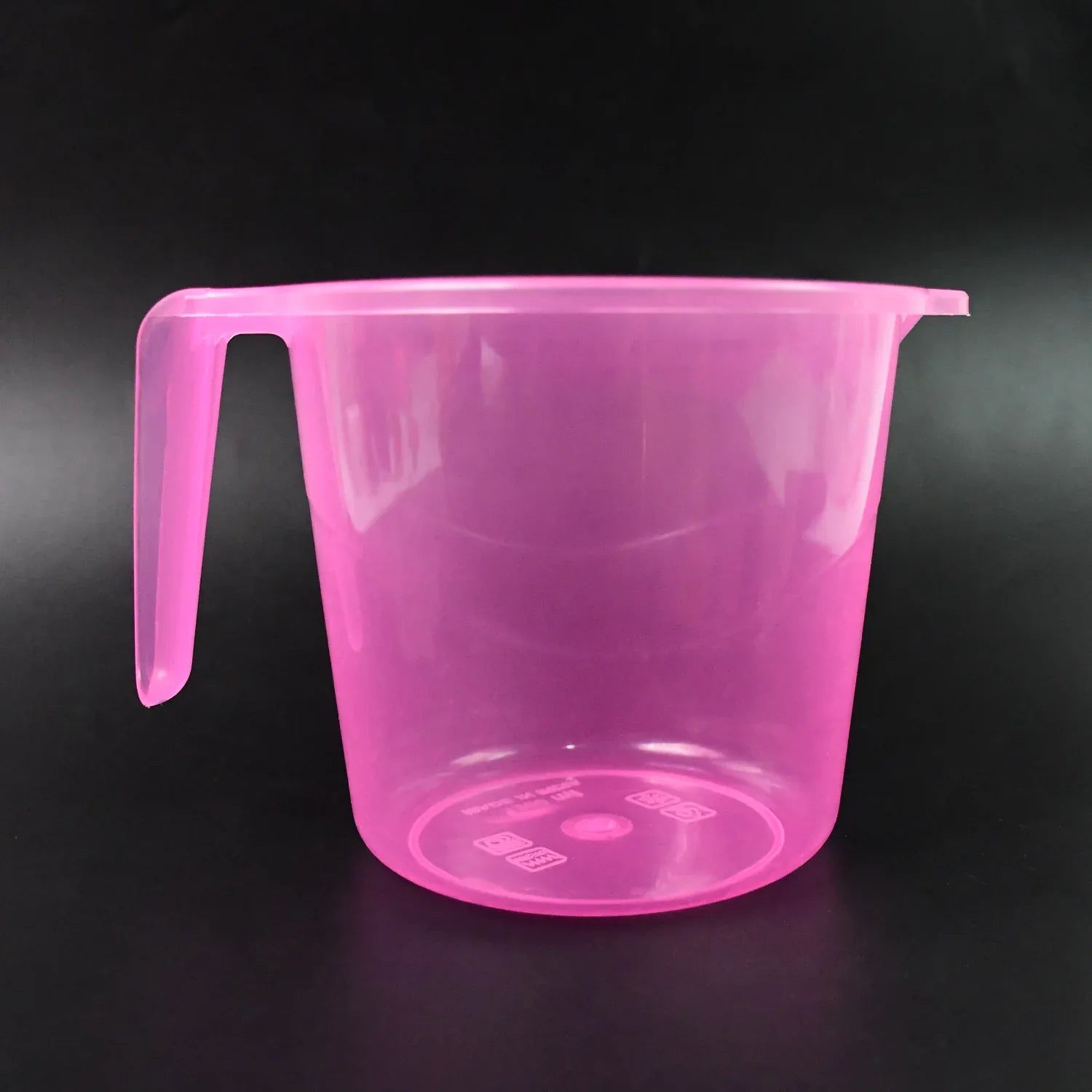 Plastic Round Transparent Bath Water Mug (1 Pc 1200 Ml Mix Color) - Zidbik