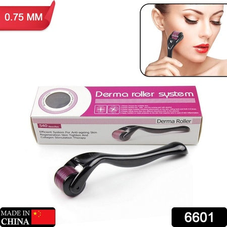 6601 Derma Roller Anti Ageing And Facial Scrubs  Polishes Scar Removal Hair Regrowth (0.75mm) - Zidbik