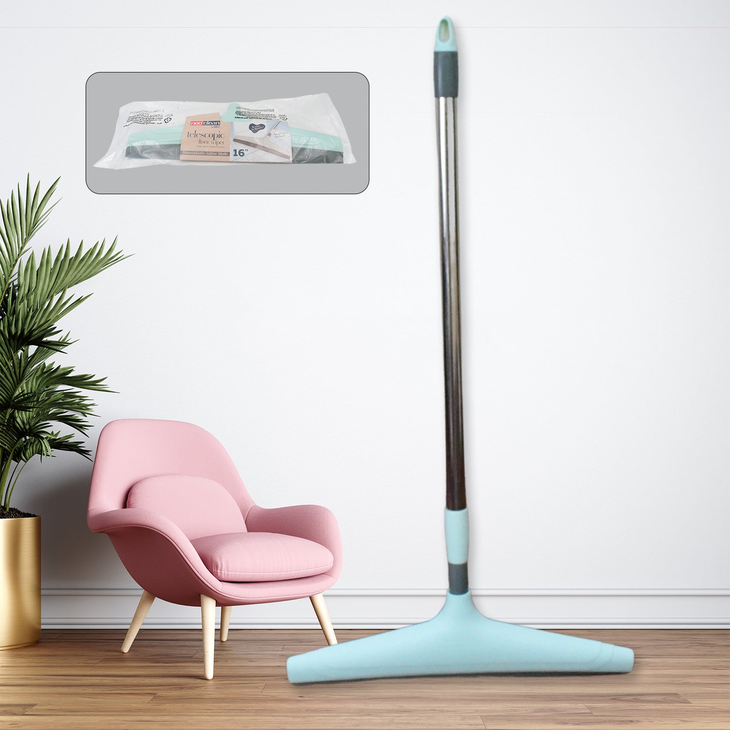 8708 Ganesh Telescopic Bathroom Wiper 12 Inch (30 Cm) - Zidbik