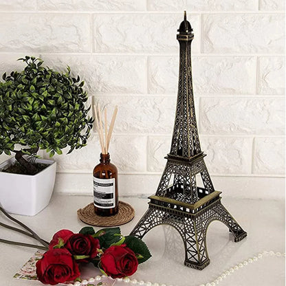 4733 Antique Finish 3d Metal Paris Eiffel Tower Metal Craft Famous Landmark Building Metal Statue Cabinet Office Gifts Decorative Showpiece. - Zidbik