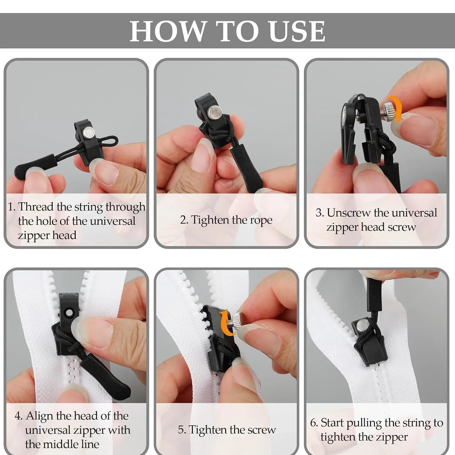 Portable Universal Detachable Zipper Slider (10 Pc Big) - Zidbik