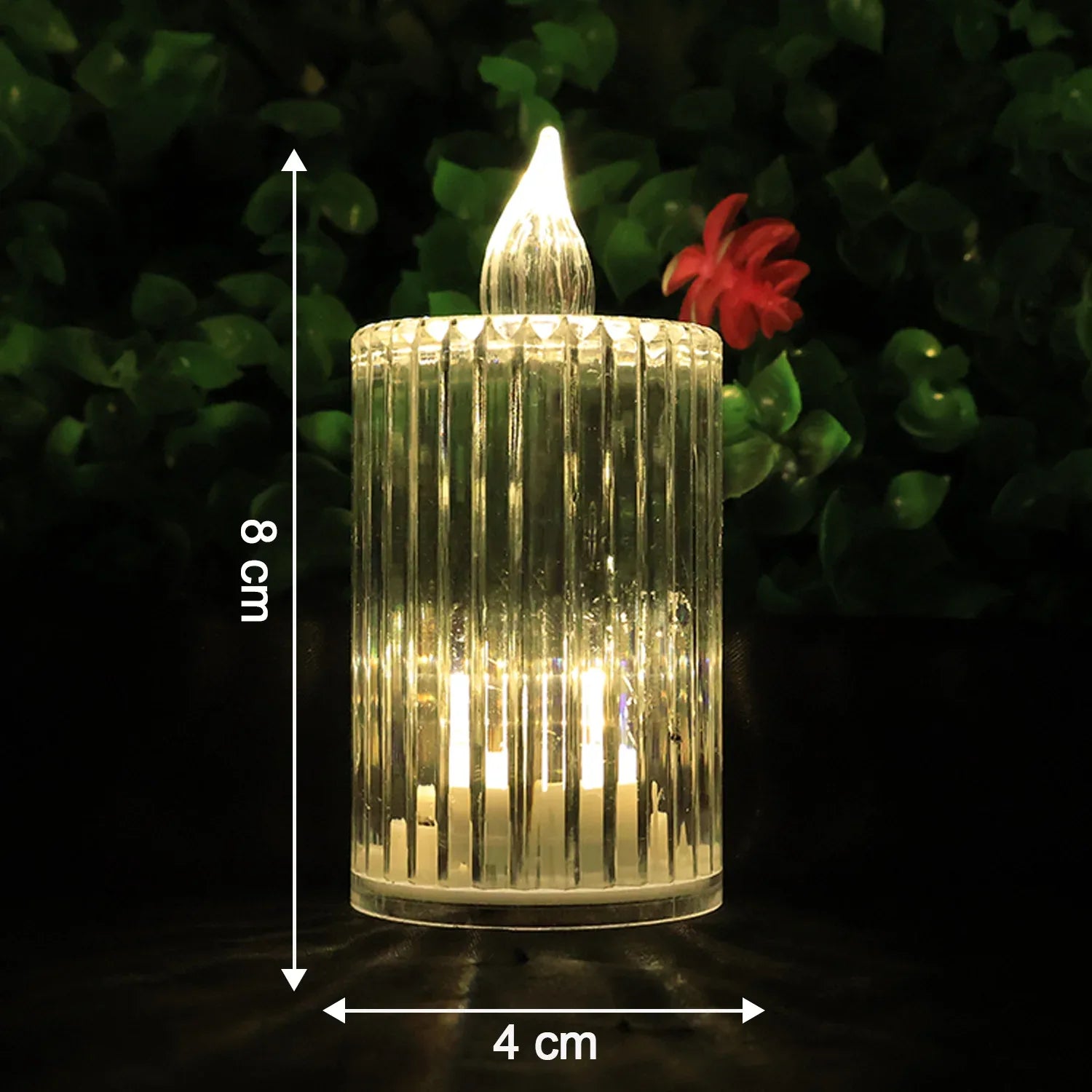 Premium Crystal Effect Led Flameless Candle Lights (8 Pc) - Zidbik