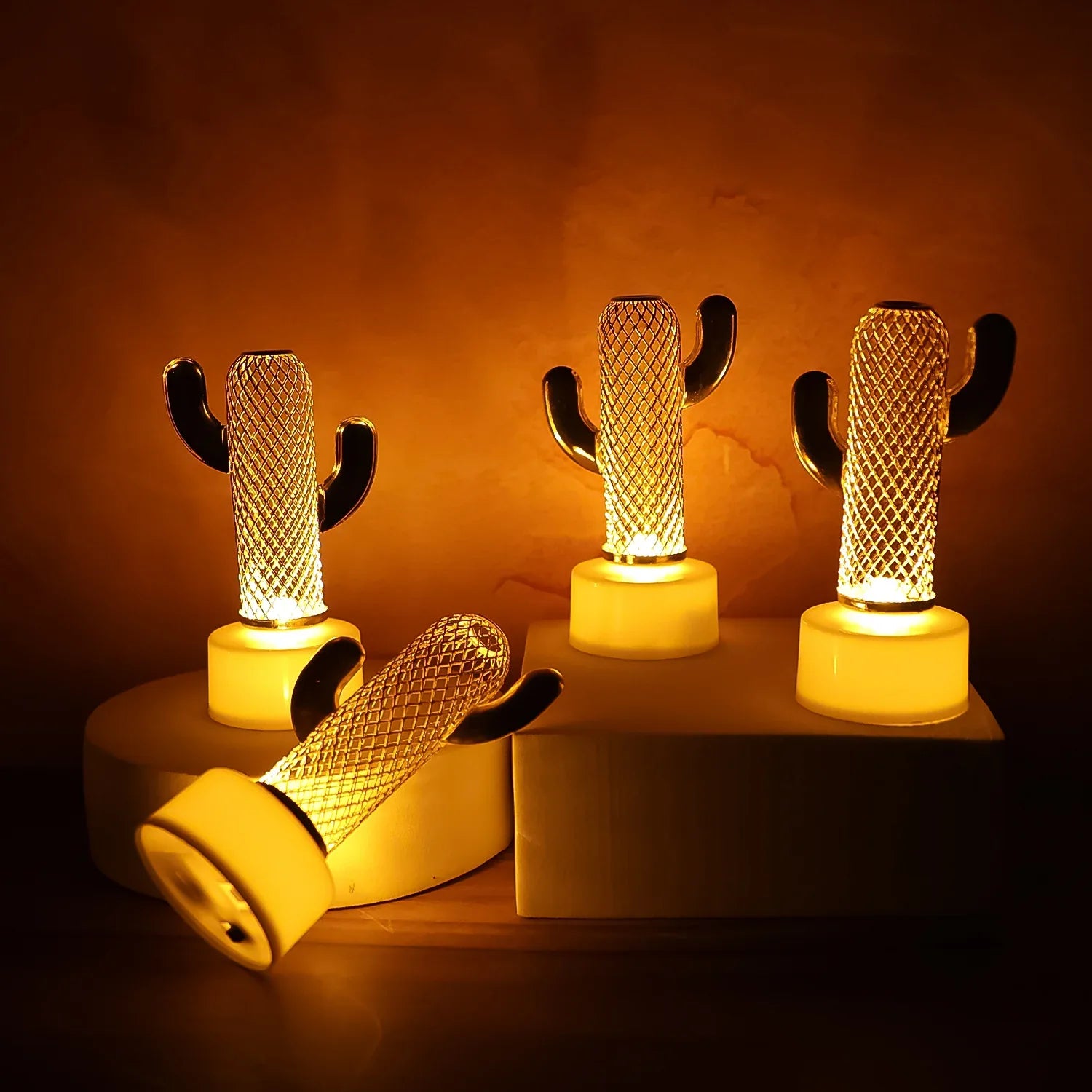 Decorative Cactus Shaped Flameless Led Candles (4 Pc) - Zidbik