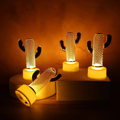 Decorative Cactus Shaped Flameless Led Candles (4 Pc) - Zidbik