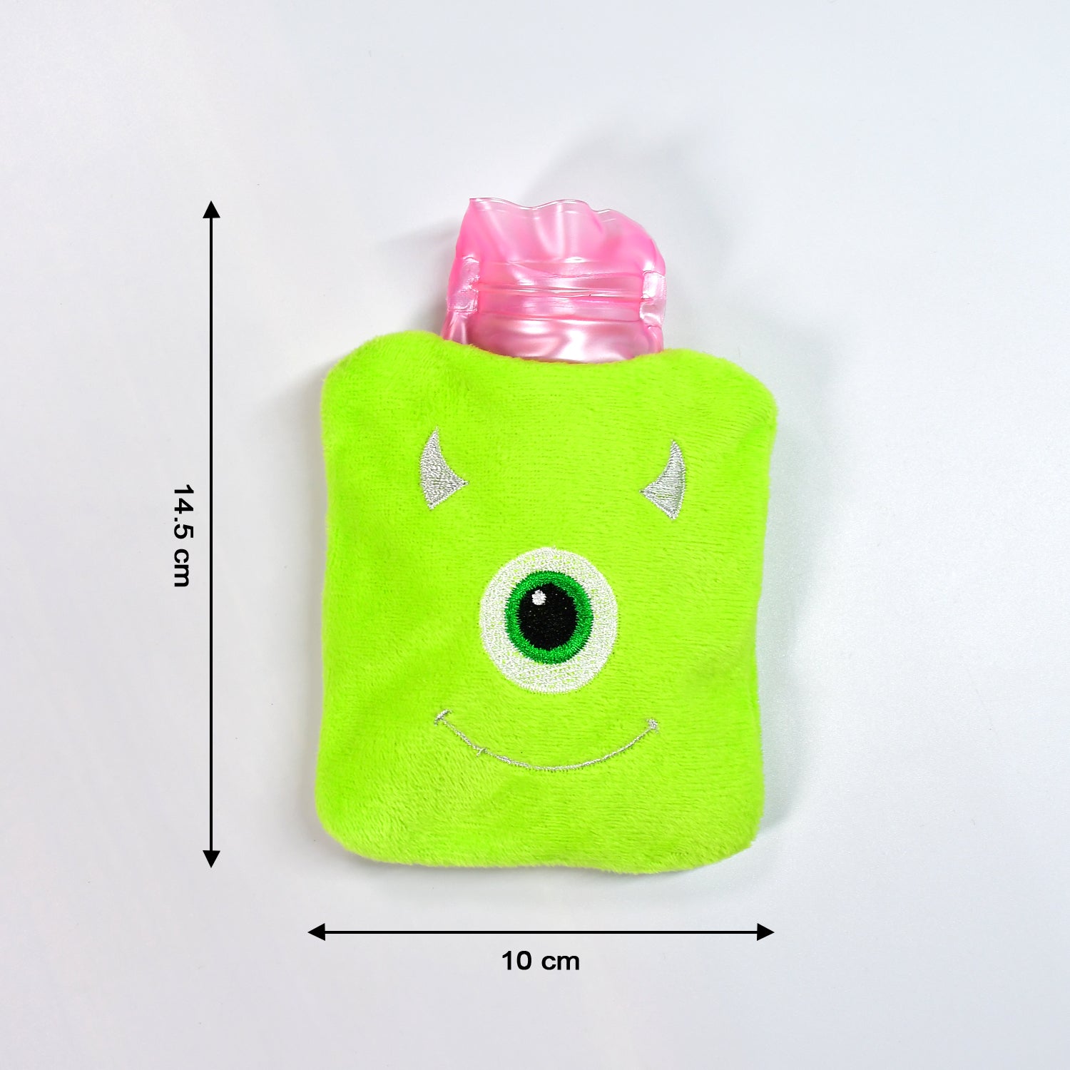 6519 Green One Eye Monster Print Small Hot Water Bag With Cover For Pain Relief Neck Shoulder Pain And Hand Feet Warmer Menstrual Cramps. - Zidbik