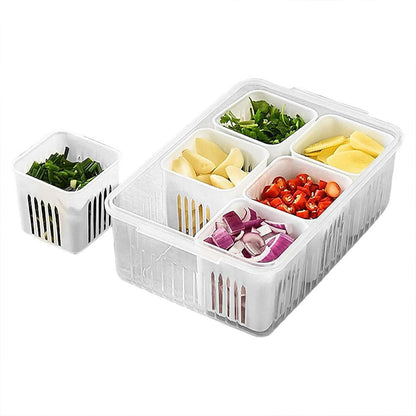 5598 Fridge Storage Boxes Freezer Storage Containers Container For Kitchen Storage Set Storage In Kitchen Vegetable Storage Draining Crisper Refrigerator Food Box (1 Pc) - Zidbik