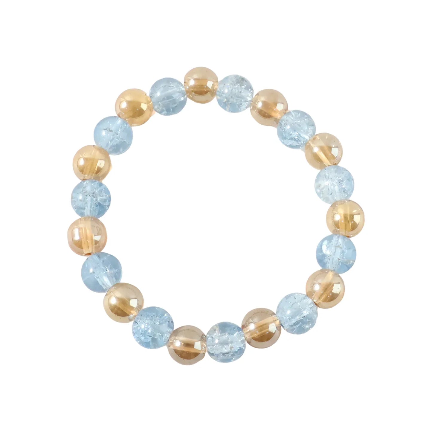 Elegant Dual-tone Crystal Beaded Stretch Bracelet (1 Pc) - Zidbik